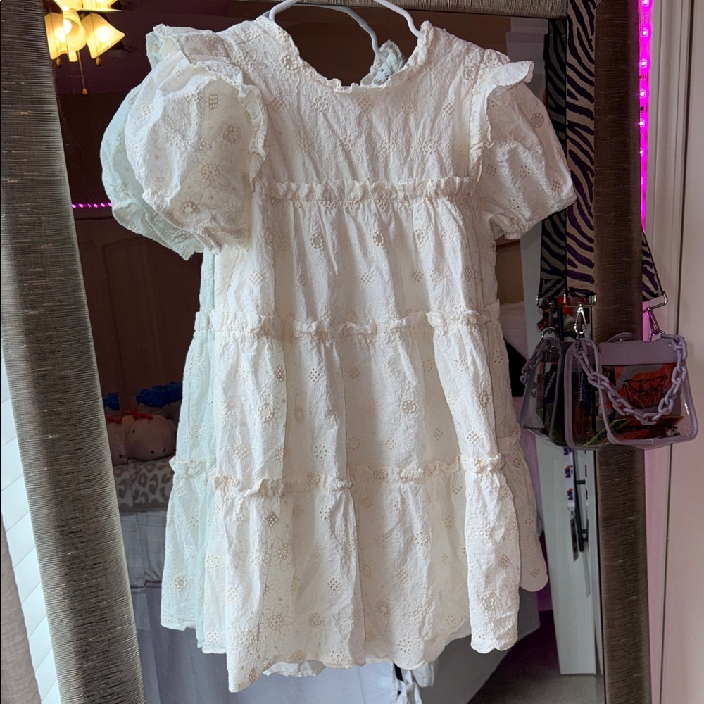 Just Me Elegant White Lace Babydoll Dress